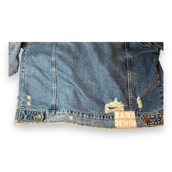 Zara Oversized Distressed Denim Jacket (Size M) - Picture 6 of 7